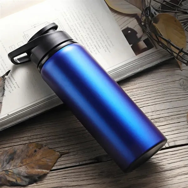 23Oz Thermal Aluminum Sport Water Bottle With Wide Mouth Lid