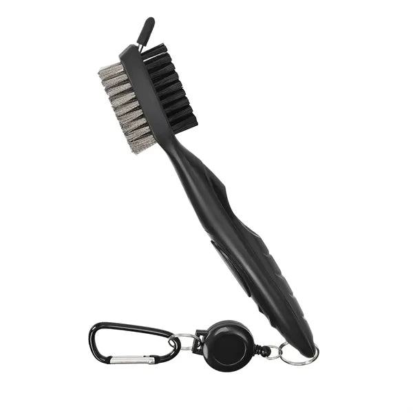 Golf Club Brush with Extension Cord and Carabiner