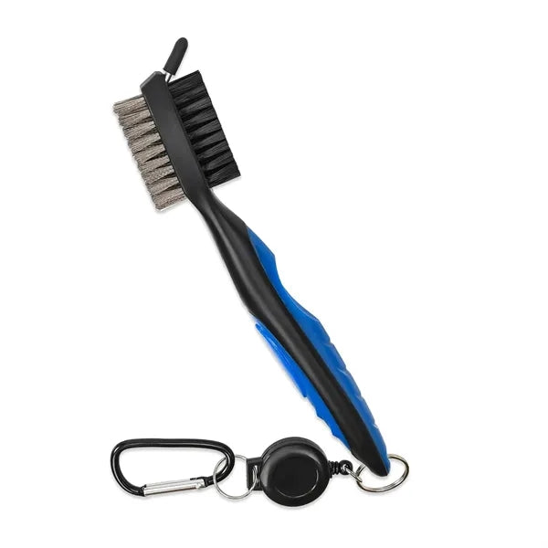 Golf Club Brush with Extension Cord and Carabiner