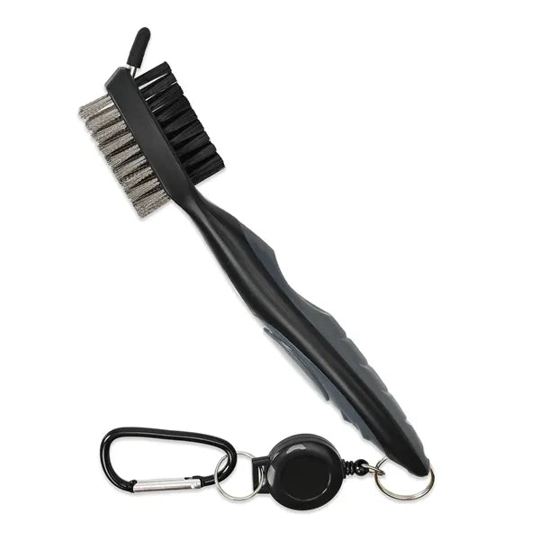 Golf Club Brush with Extension Cord and Carabiner