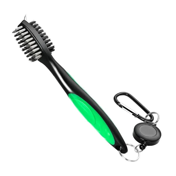 Golf Club Brush with Extension Cord and Carabiner