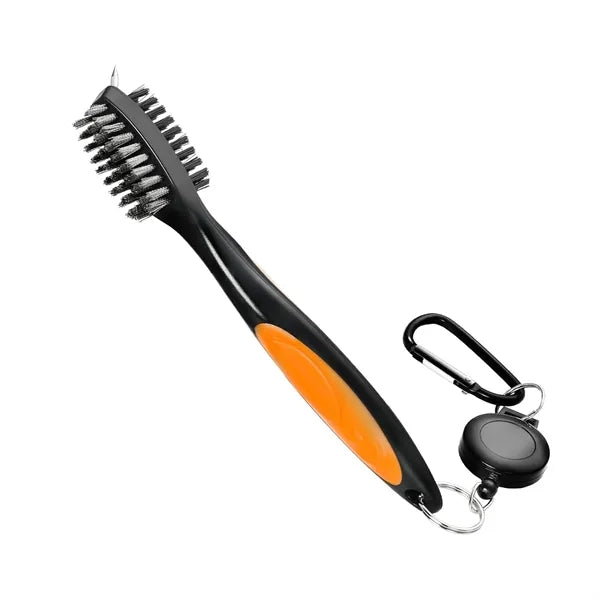 Golf Club Brush with Extension Cord and Carabiner