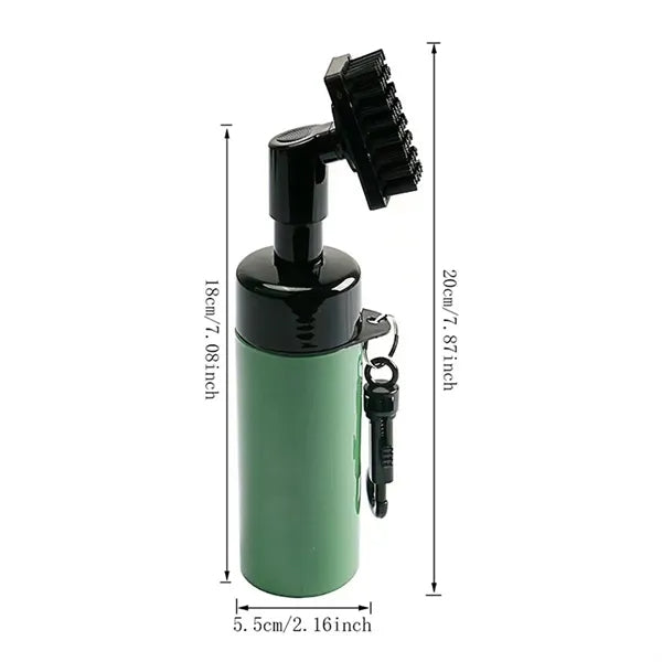 Golf Club Brush with Retainer Clip and Squirt Water Bottle