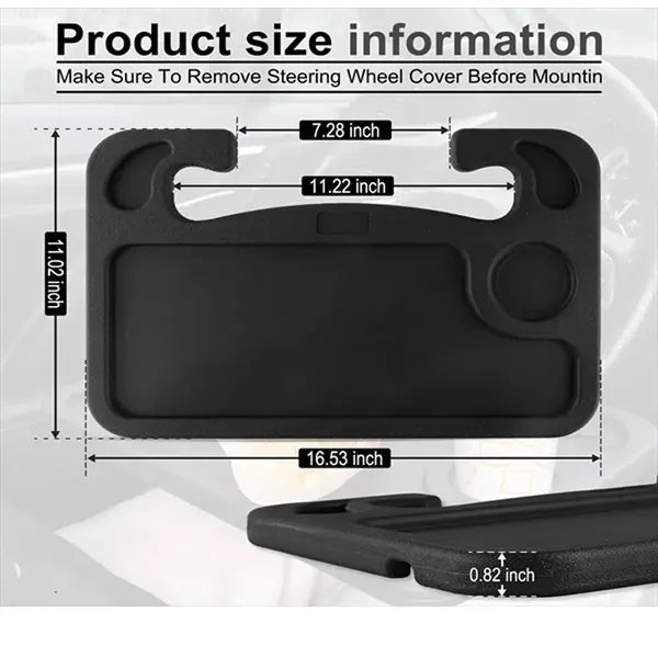 Car Steering Wheel Tray Desk For Meal Drink And Work