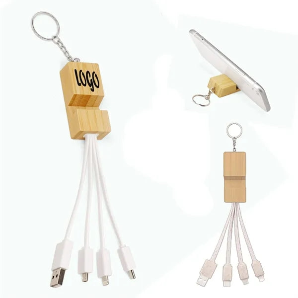 Eco-friendly 3-in-1 Charging Cable With Keychain Holder