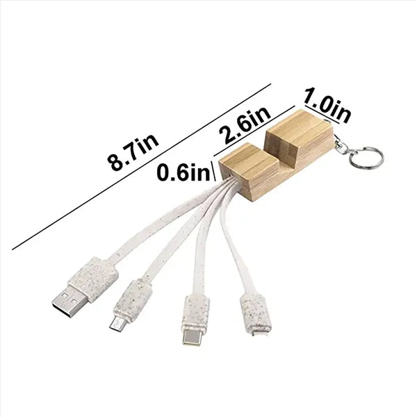 Eco-friendly 3-in-1 Charging Cable With Keychain Holder