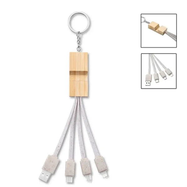 Eco-friendly 3-in-1 Charging Cable With Keychain Holder