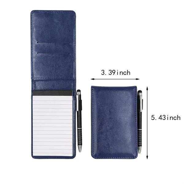 Office school portable pocket notepad holder set with pen