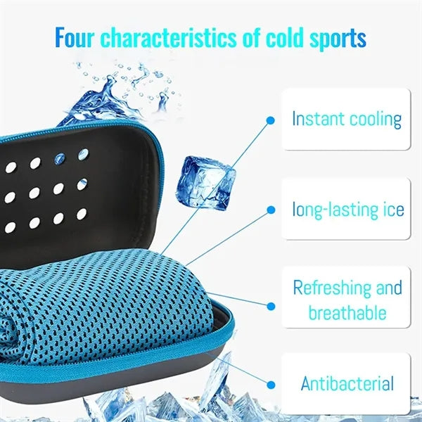 35"x12" Polyester Microfiber Cooling Towel with Storage Box