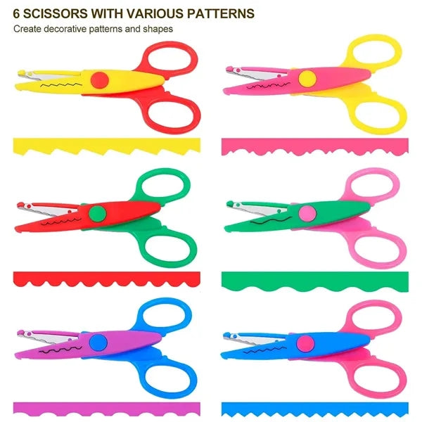 School kids adults safety decorative edge craft scissors