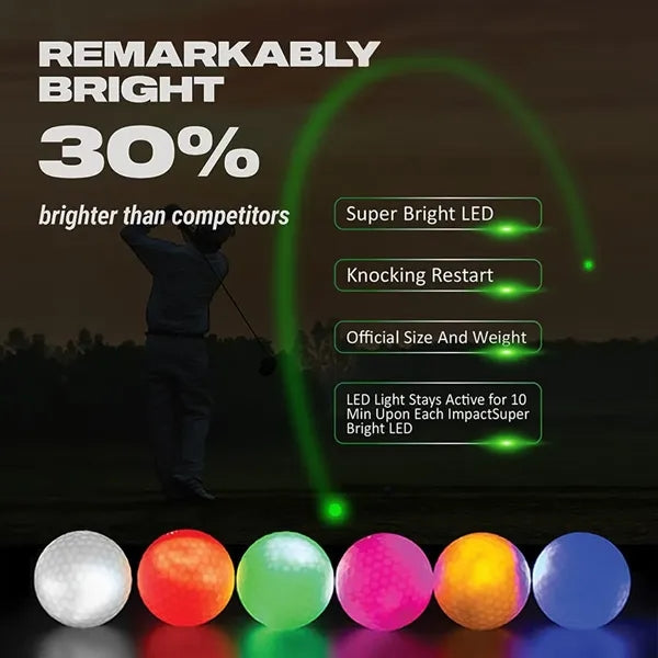 6-Color Bright Luminous Night LED Golf for Long Lasting Glow