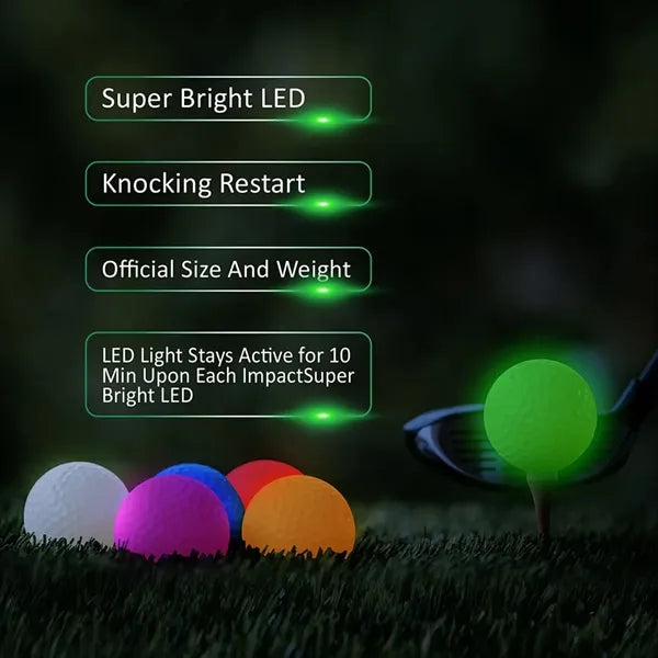 6-Color Bright Luminous Night LED Golf for Long Lasting Glow