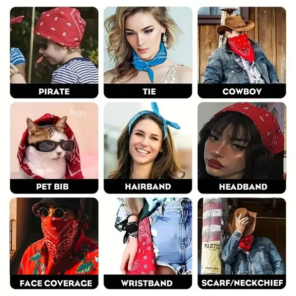 Cowboy Custom Paisley Pattern Bandana
