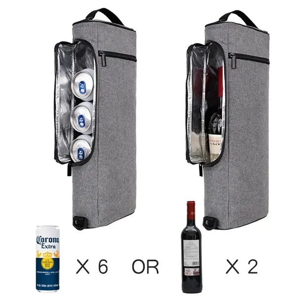 Golf Cooler Bag Holds 6 Pack of Cans or 2 Wine Bottles