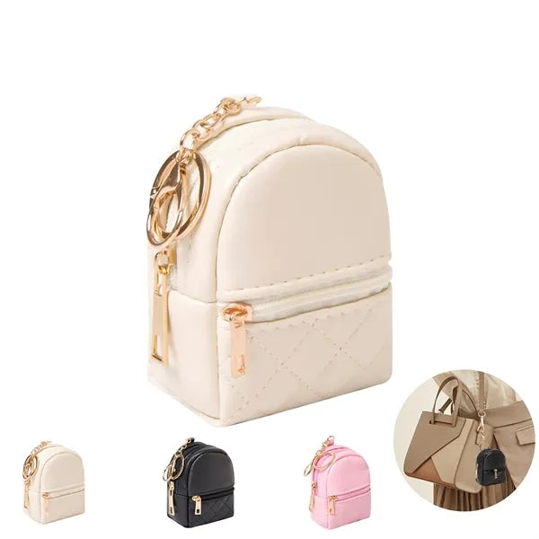Mini Leather Backpack Keychain