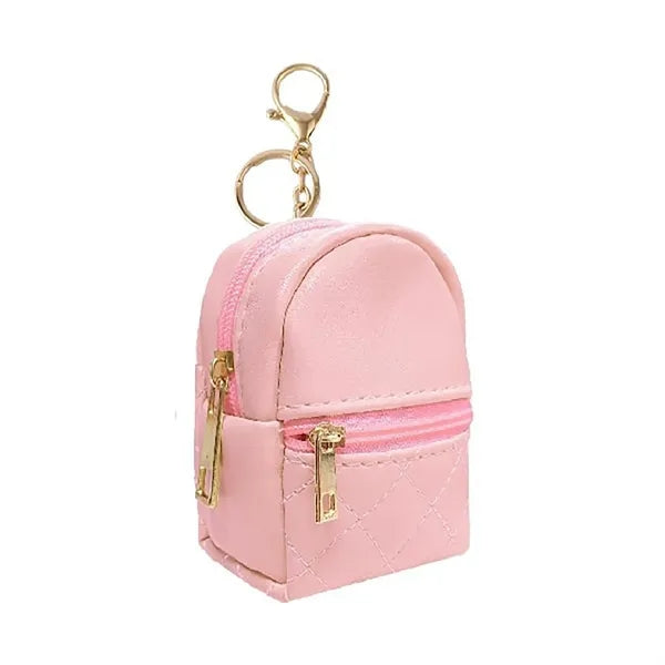 Mini Leather Backpack Keychain