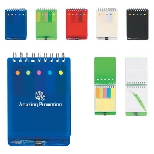 Spiral Jotter With Sticky Notes, Pen, Index Tabs Flags