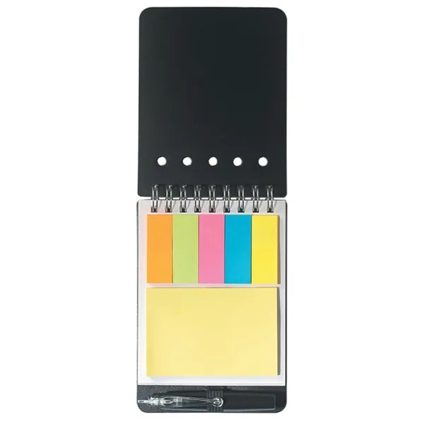 Spiral Jotter With Sticky Notes, Pen, Index Tabs Flags