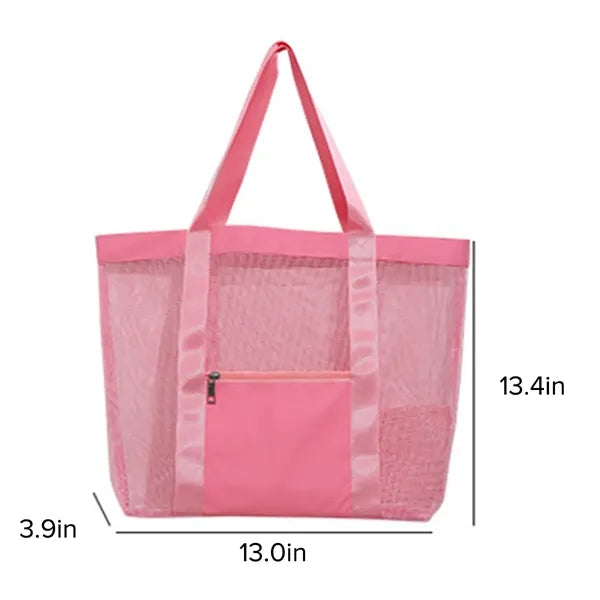 Semi-Transparent Mesh Tote Bag With Reinforced Trim See Thro