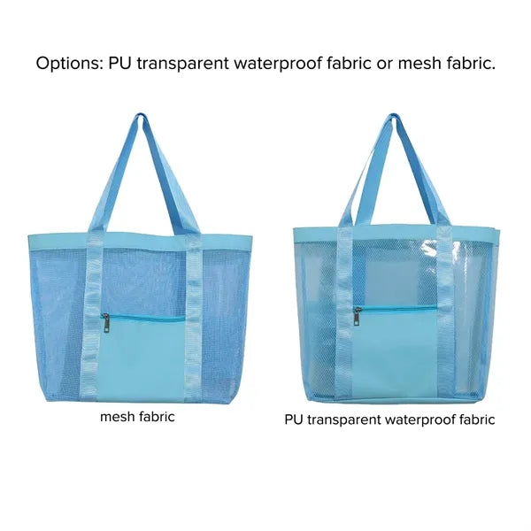 Semi-Transparent Mesh Tote Bag With Reinforced Trim See Thro