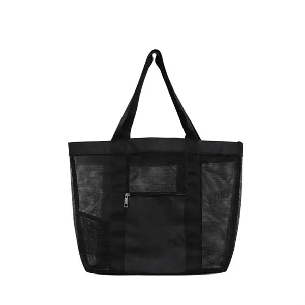 Semi-Transparent Mesh Tote Bag With Reinforced Trim See Thro