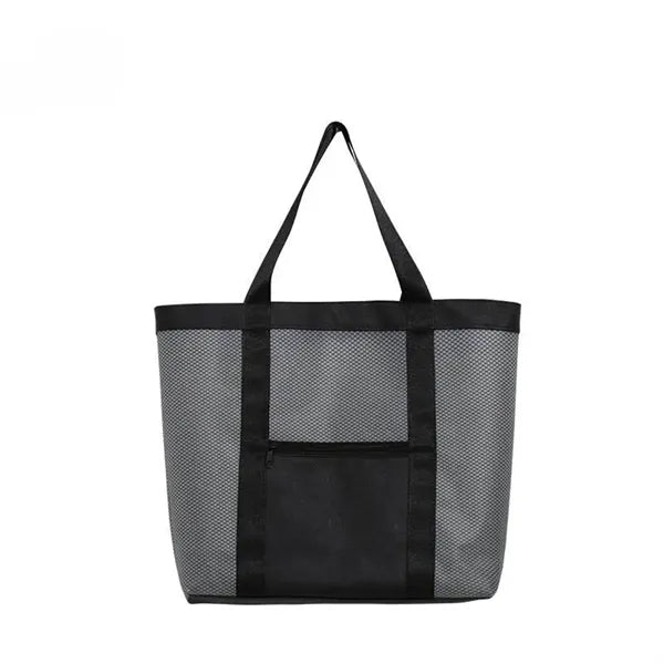 Semi-Transparent Mesh Tote Bag With Reinforced Trim See Thro