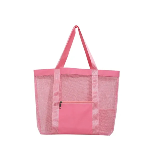 Semi-Transparent Mesh Tote Bag With Reinforced Trim See Thro