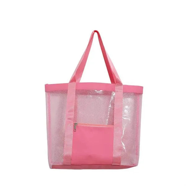 Semi-Transparent Mesh Tote Bag With Reinforced Trim See Thro