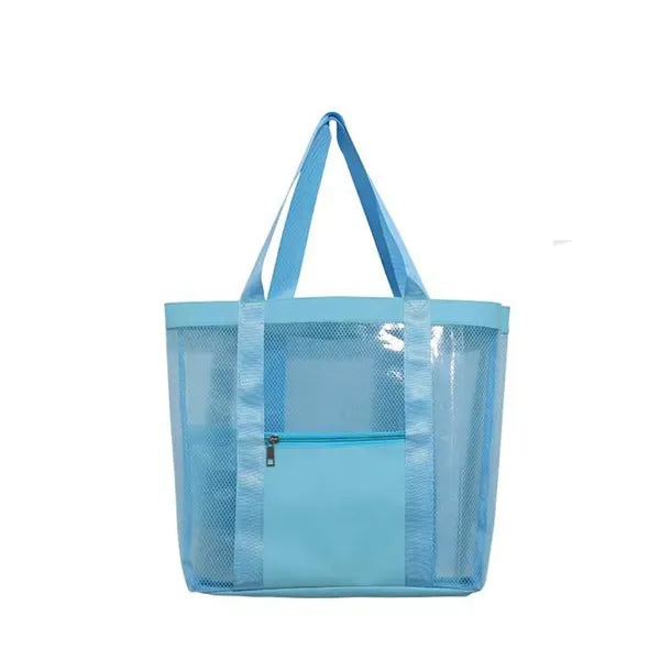 Semi-Transparent Mesh Tote Bag With Reinforced Trim See Thro