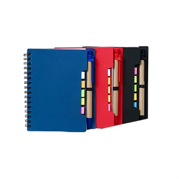 Kraft Paper Coil Notebook with Sticky Notes