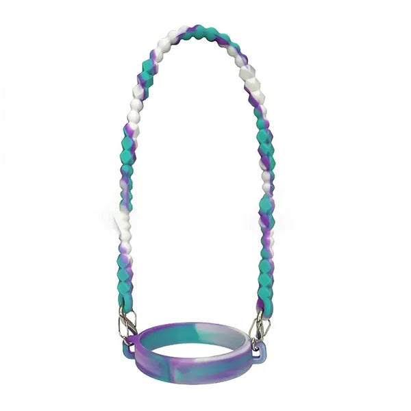 Soft Silicone Water Bottle Handle/Carrier with Strap