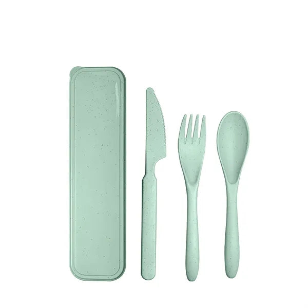 Wheat Straw Travel Utensils Set with Case