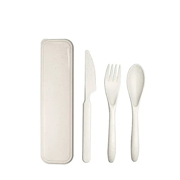 Wheat Straw Travel Utensils Set with Case