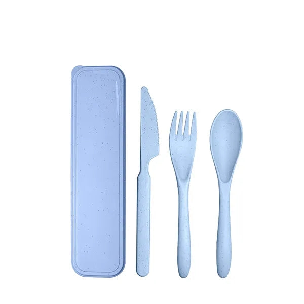 Wheat Straw Travel Utensils Set with Case