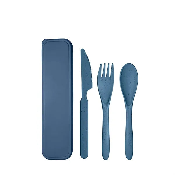 Wheat Straw Travel Utensils Set with Case