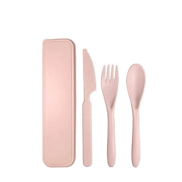 Wheat Straw Travel Utensils Set with Case