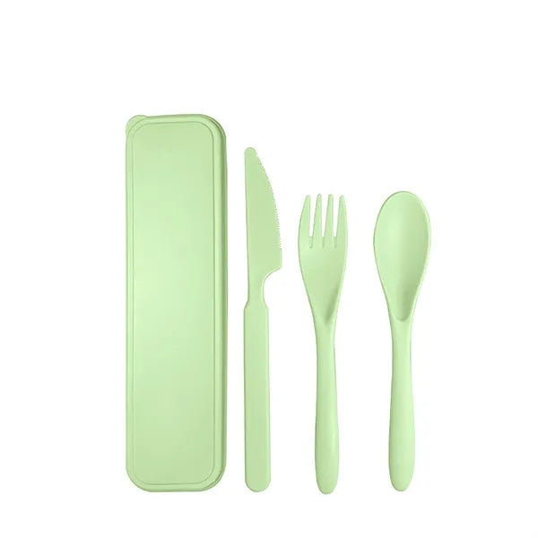 Wheat Straw Travel Utensils Set with Case