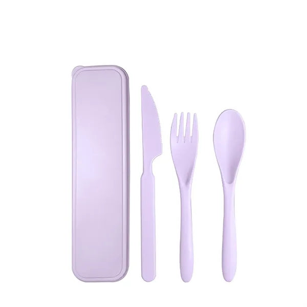 Wheat Straw Travel Utensils Set with Case