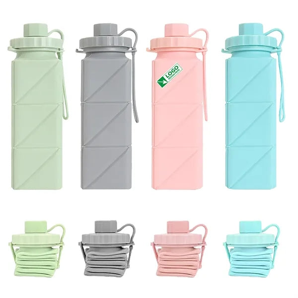20OZ Silicone Foldable Collapsible Water Bottles