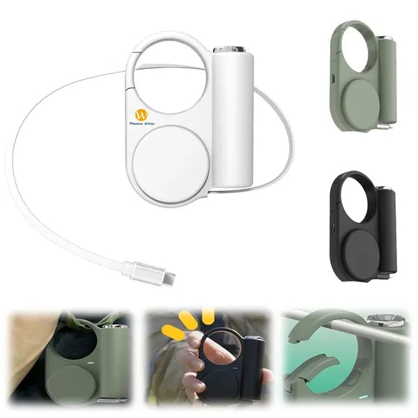 Outdoor Power Bank with Flashlight, Retractable Cables