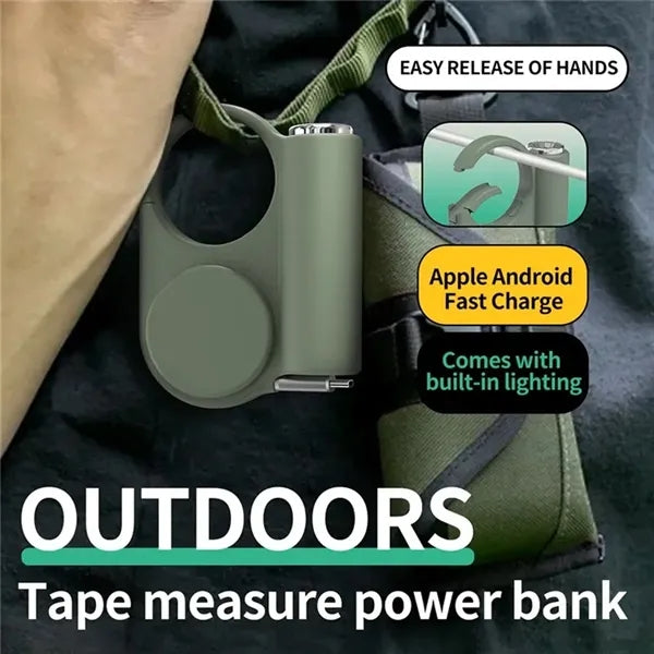 Outdoor Power Bank with Flashlight, Retractable Cables