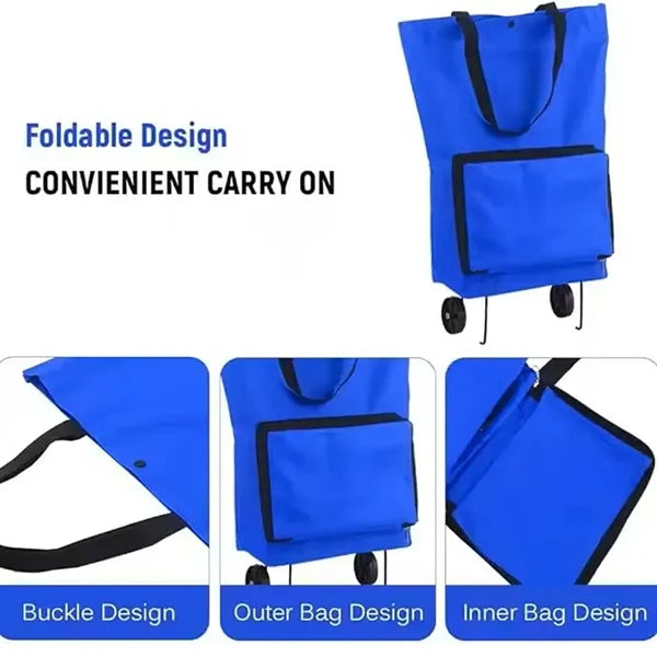 Foldable Shopping Trolley Bag with Wheels