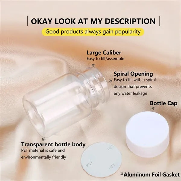 1oz Clear Refillable Bottle Free Shipping