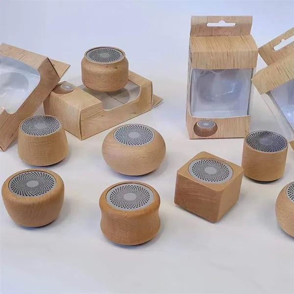 Vintage Portable Wooden Bluetooth Speaker with Bass Boost
