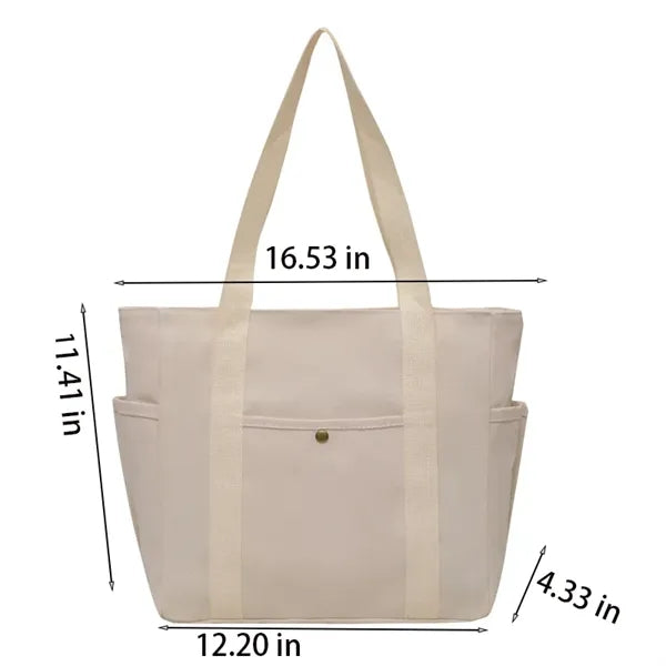 Canvas Tote School Bag Embroidery Gift