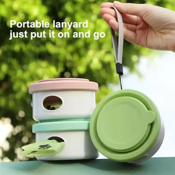 Collapsible Silicone Dog Bowl with Waste Bag and Travel Cup