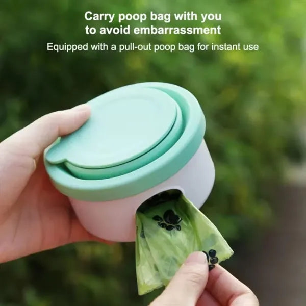 Collapsible Silicone Dog Bowl with Waste Bag and Travel Cup
