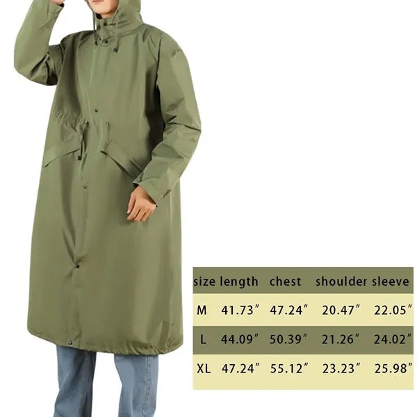 Outdoor lawn concert waterproof unisex long rain jacket