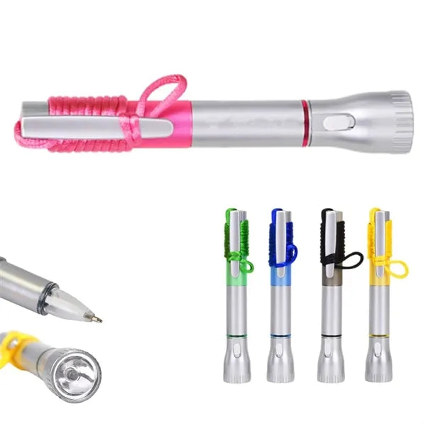 Lanyard Ballpoint Pen with LED Flashlight