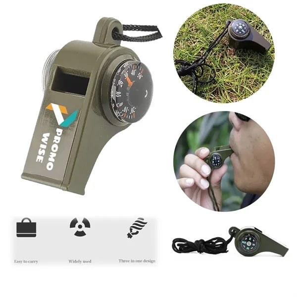 Three-In-One Outdoor Multi-Function Survival Whistle